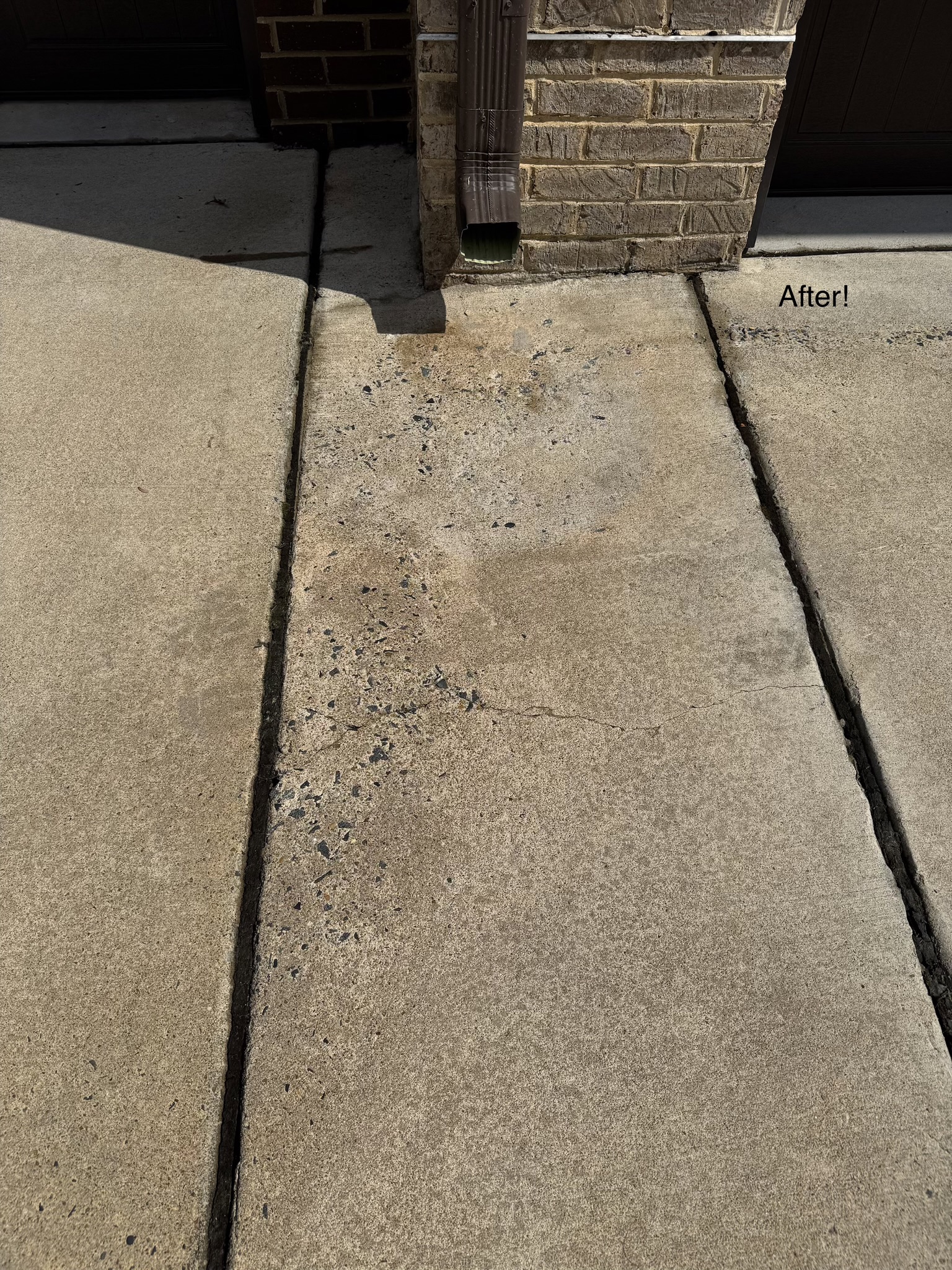 Bright clean concrete pads after detailed cleaning